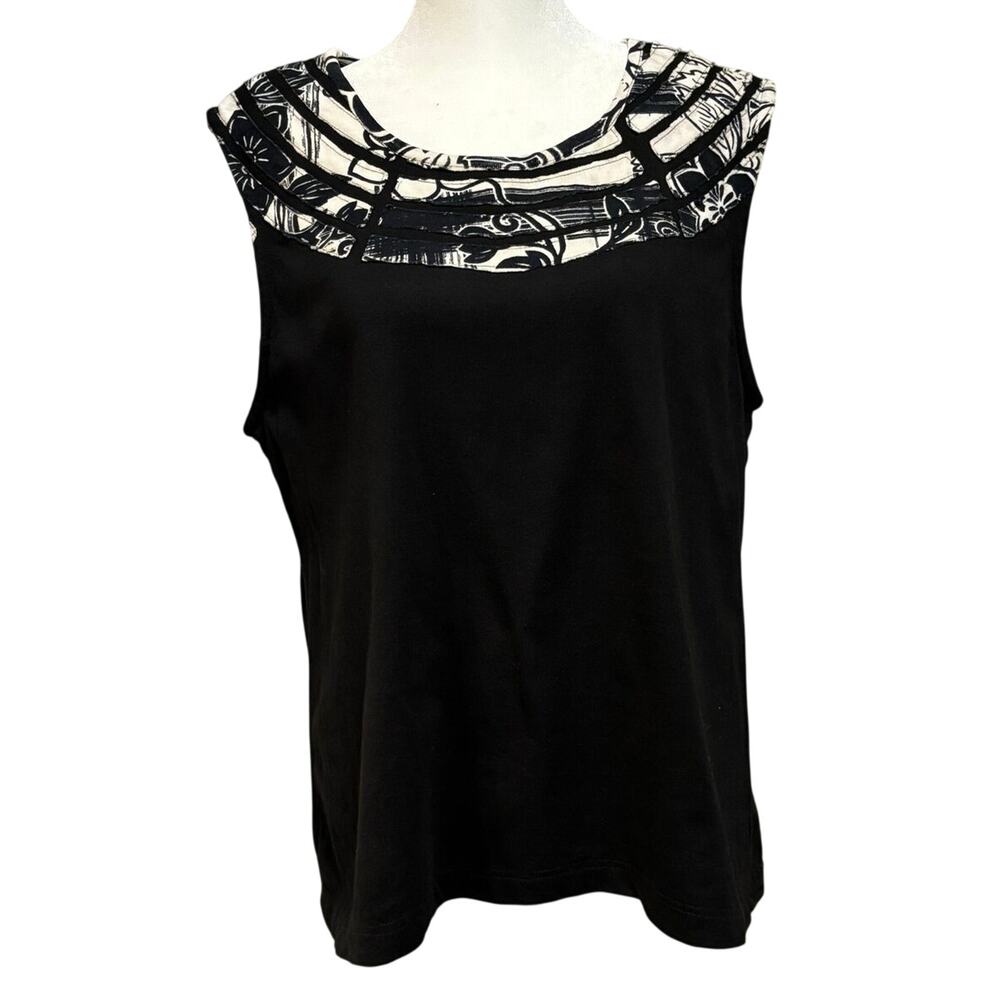 Parsley & Sage Size XL Tank Top Cotton Artsy Floral Sleeveless FLAW
